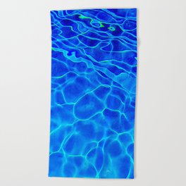 Blue Water Abstract Beach Towel