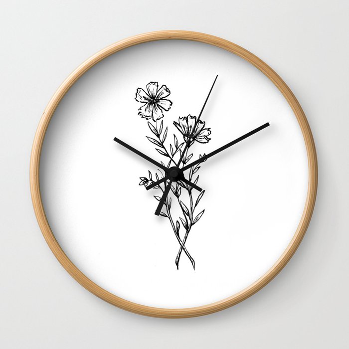 Cosmos Wildflower Wall Clock