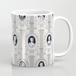 Science Women Toile de Jouy Coffee Mug | People, Collage, Pattern, Vintage 