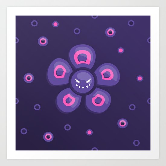 Purple Evil Flower Art Print