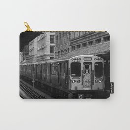 Green Line Carry-All Pouch | Photo, Passengertrain, Blackandwhite, Black And White, Train, City, Cta, Citylife, Transit, Chicago 