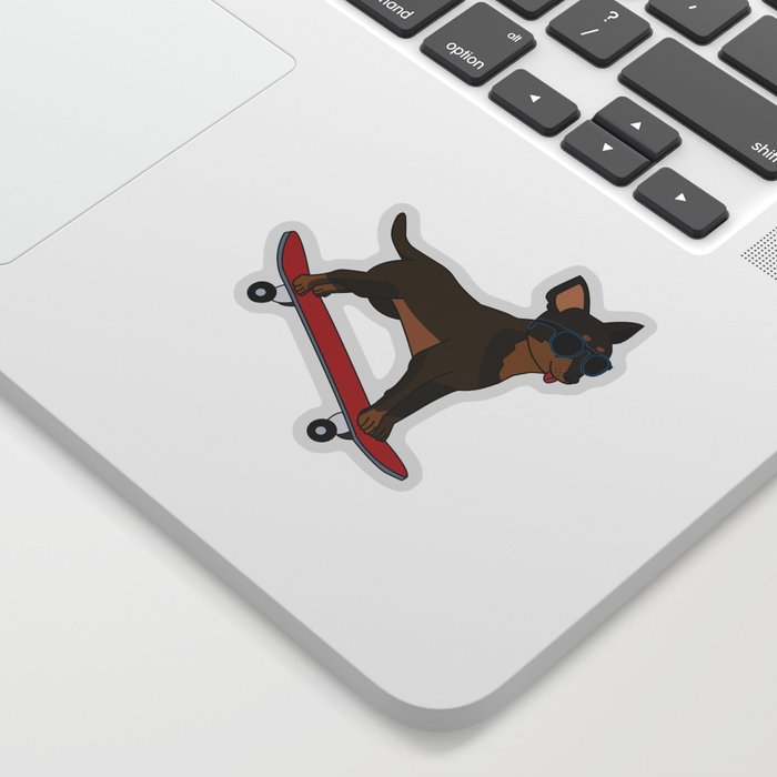 Chihuahua Skateboarding Sticker