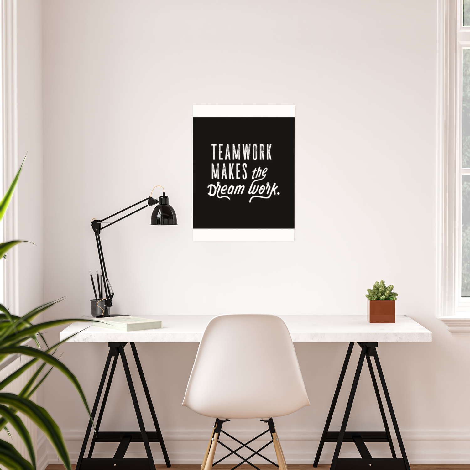 Motivational Inspirational Quotes Teamwork Makes The Dream Work Mms 590 Poster By Daydreamartprint Society6