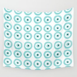 Baby Blue Evil Eye Wall Tapestry
