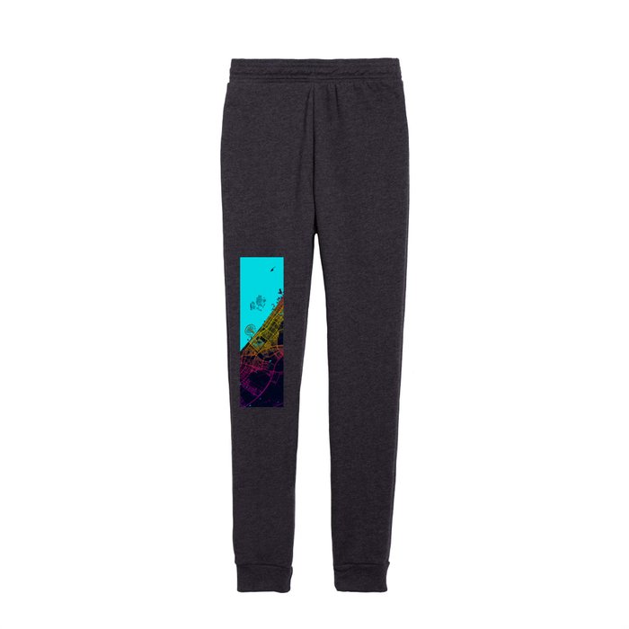 Dubai City Map of the United Arab Emirates - Neon Kids Joggers