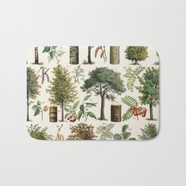 Adolphe Millot - Arbres B - French vintage botanical poster Bath Mat | Biology, Botanical, Topseller, Scientific, Plants, Tree, Trees, Vintagefrench, Lithograph, Nature 