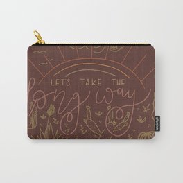 Let's Take The Long Way // burgundy // desert landscape // paisley // by Ali Harris Carry-All Pouch