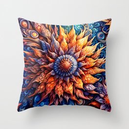 Sun Mandala 3 Throw Pillow