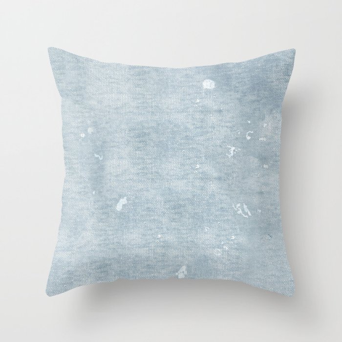 distressed chambray denim Throw Pillow by Freewheeler Society6