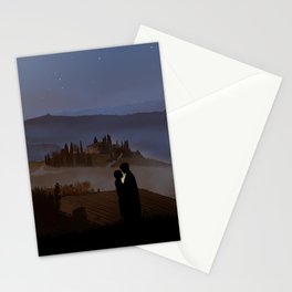 Lovers under the Italian Sky, Nighttime Italy Landscape Stationery Cards