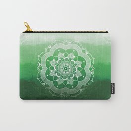 Green Watercolor Ombre Mandala Carry-All Pouch