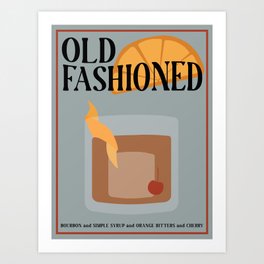 Old Fashioned Cocktail Art Print