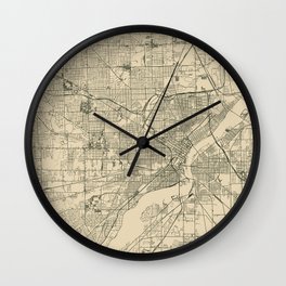 Toledo USA - Vintage City Map Wall Clock