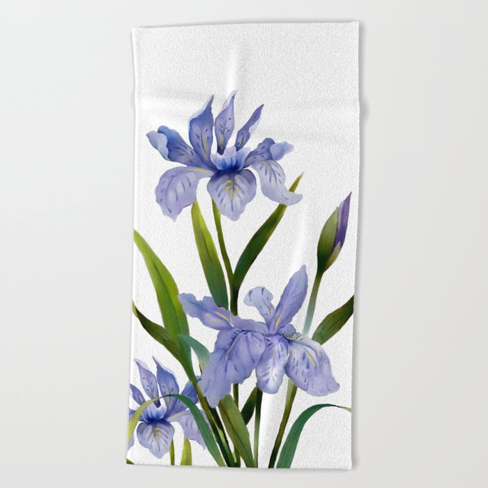 Purple Iris Beach Towel