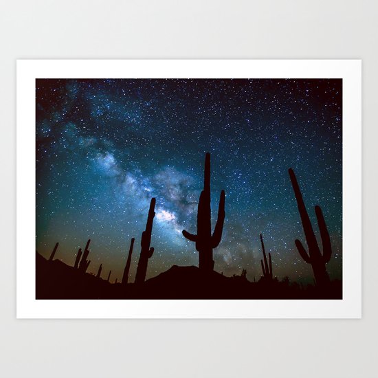 Milky Way Cacti Art Print
