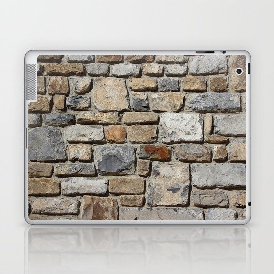 facade stones wall, brick wall pattern photos Laptop & iPad Skin