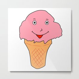 Strawberry Ice cream  Metal Print