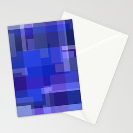 Rectangles Blue pattern Design Geometric Stationery Card