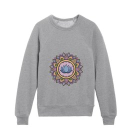 Mandala pattern #37 - Lotus Flower Kids Crewneck
