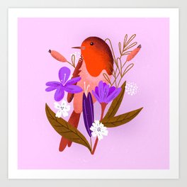 Bird and Flowers Art Print