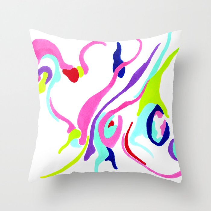 Abstract slurps of cuteness Throw Pillow