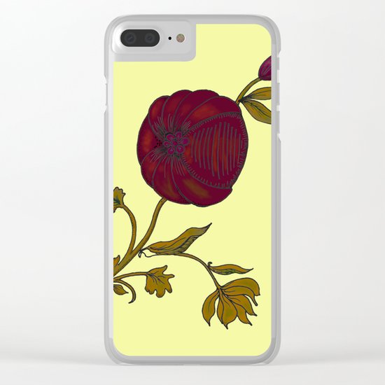simple decorative pomegranate 3 Clear iPhone Case