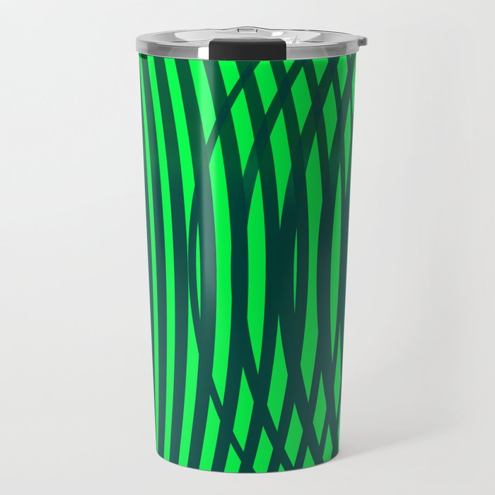Jungle geometric lineart green pattern Travel Mug