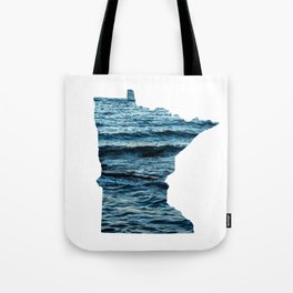 Minnesota Map | Lake Superior Waves | North Shore Tote Bag