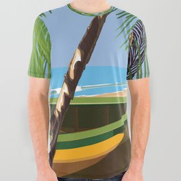Tropical Beach All Over Graphic Tee