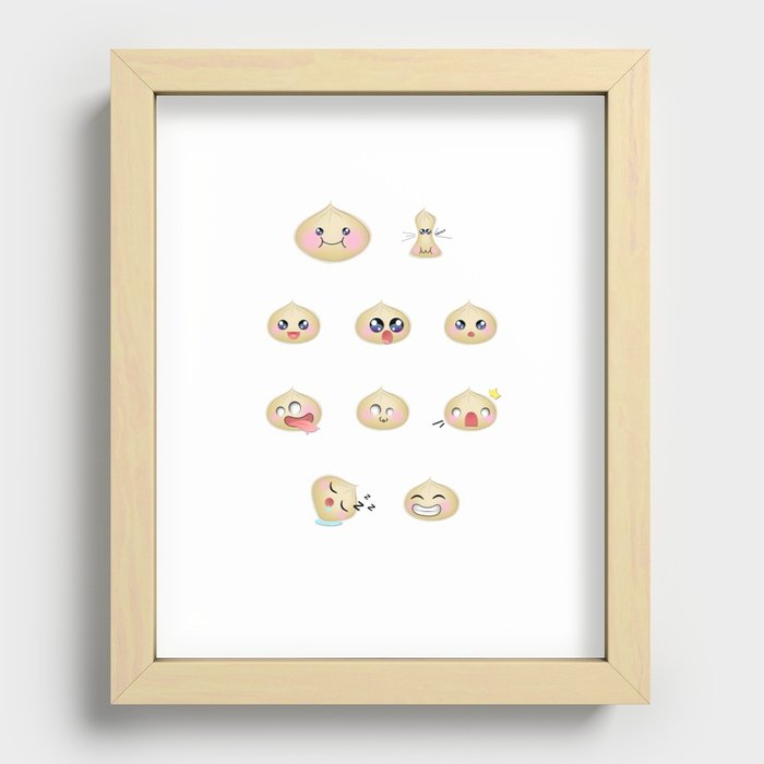Dumpling Faces Recessed Framed Print