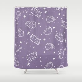 Tardigrades in Space Lavender Shower Curtain