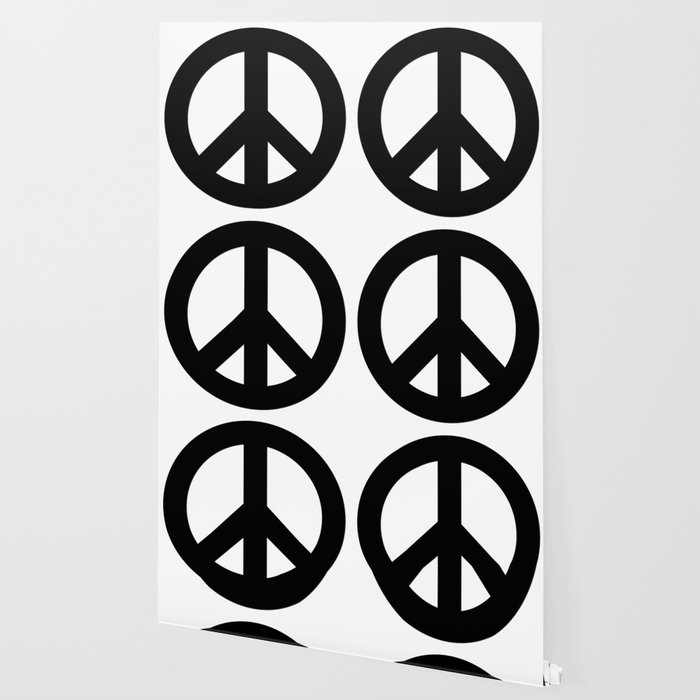 Black on White CND Peace Symbol Wallpaper by PodArtist | Society6