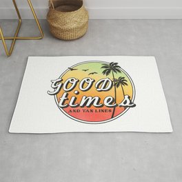Good Times And Tan Lines Retro Summer Area & Throw Rug