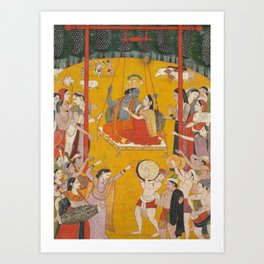 Hindola Raga 18th Century Classical Hindu Art Art Print