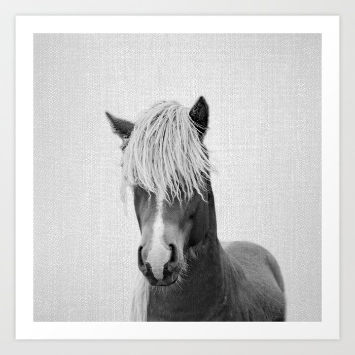 Horse - Black & White Art Print