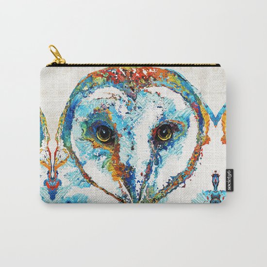 Colorful Barn Owl Art - Birds by Sharon Cummings Carry-All Pouch