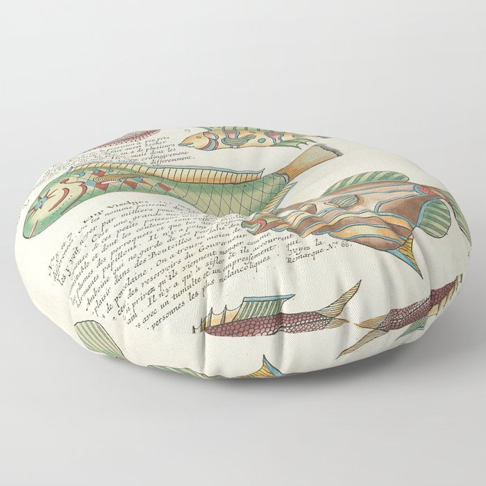 vintage fish Floor Pillow