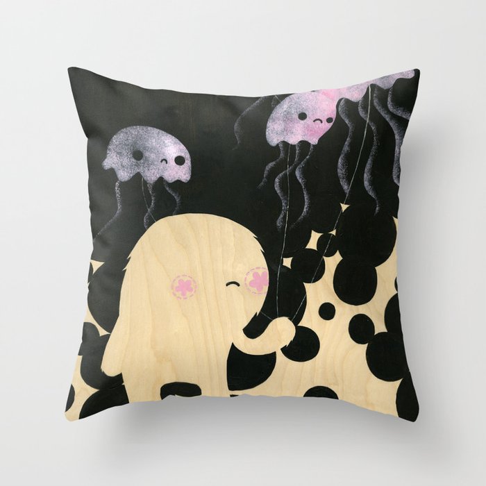 Jellyfish Wrangler Throw Pillow