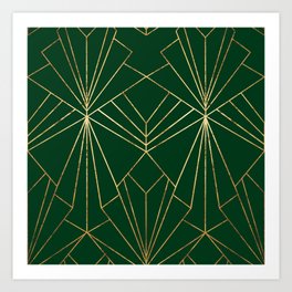Art Deco in Emerald Green - Large Scale Art Print
