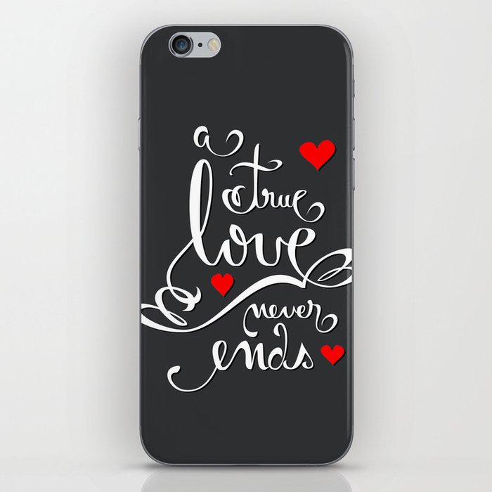 Valentine Love Calligraphy and Hearts V2 iPhone Skin