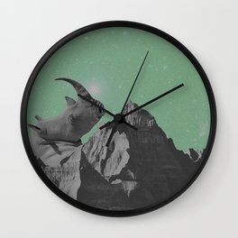 Rhino Mountain mint Wall Clock