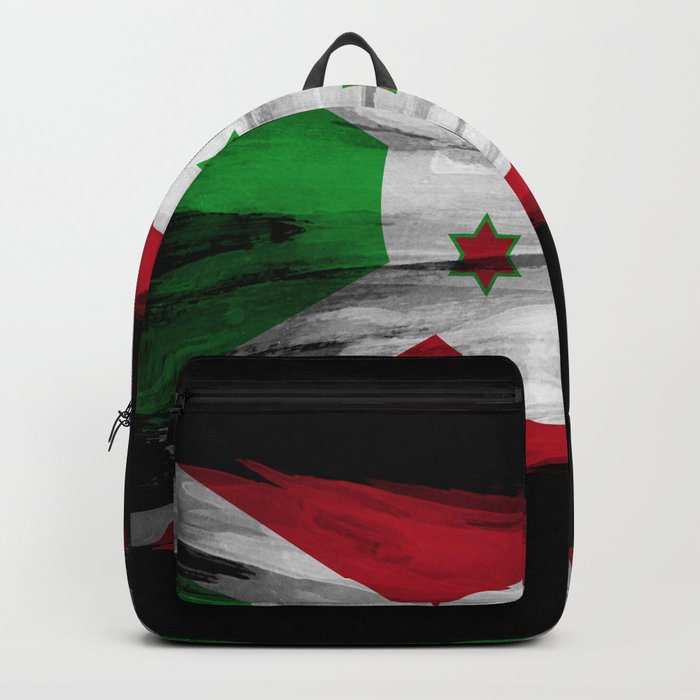 Burundi flag brush stroke, national flag Backpack