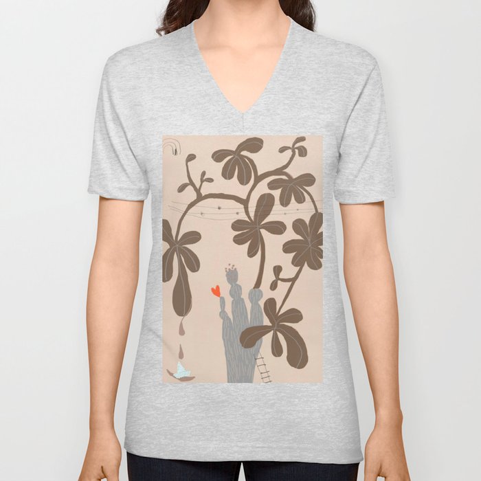 PEACEFUL V Neck T Shirt