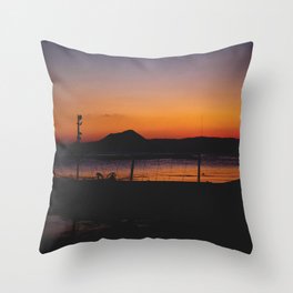 Sunset at Taal Volcano Throw Pillow