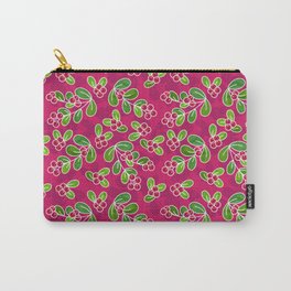 Cranberry Fruit Pattern on Fuchsia Carry-All Pouch