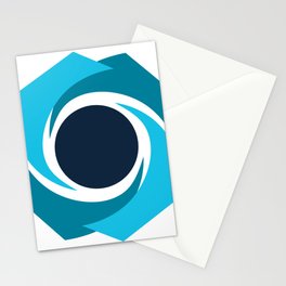Swirl Bloom - Blue Stationery Cards