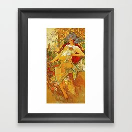 Alphonse Mucha  -  Autumn Framed Art Print