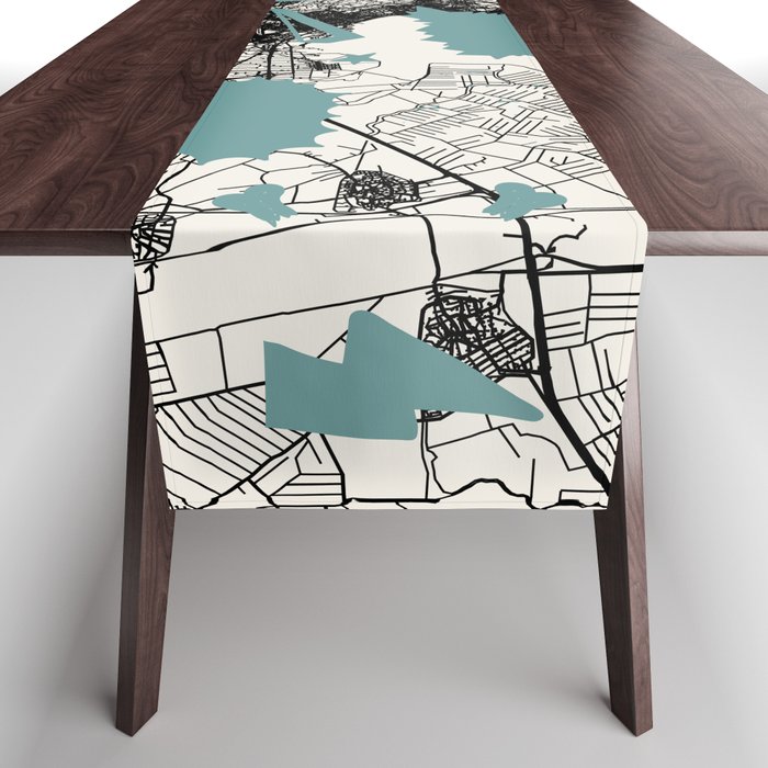 Thessaloniki, Greece - City Map Collage Table Runner