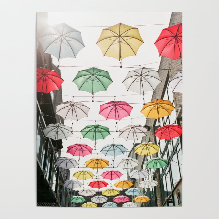 Ireland Dublin | Colorful street photography | Umbrella's Poster