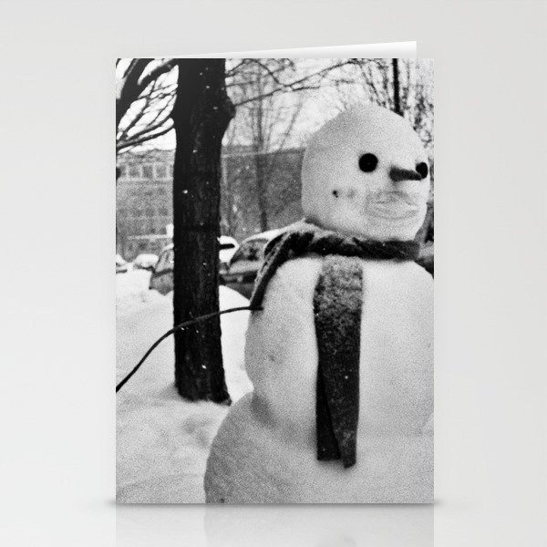 Sidewalk Snowman Stationery Cards
